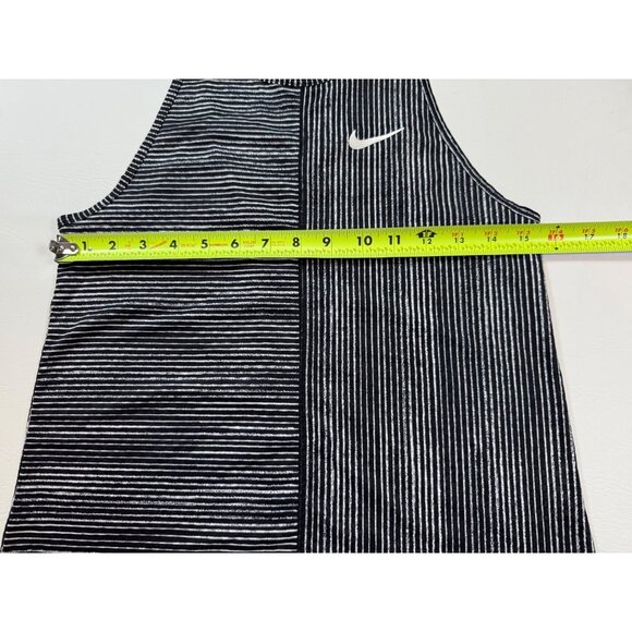 Nike Wmns Black & White Striped Tank Top Size XS Breathable High Neck (bin S112) - Picture 3 of 7